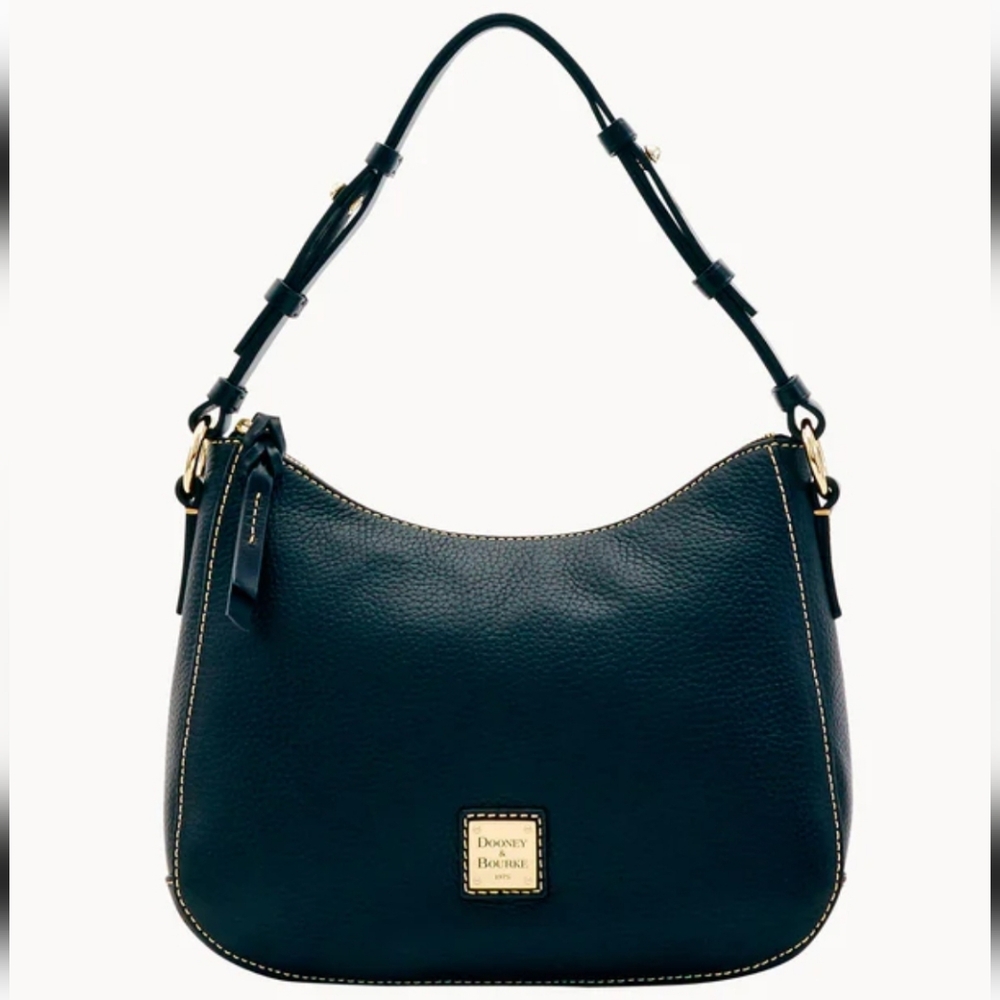 Dooney & Bourke Small Kiley Hobo Bag Black with Tan Trim NWT